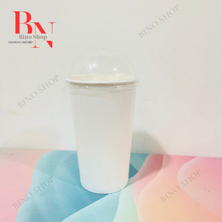 Ly Giấy Lớn Trà Sữa 550ml Nắp Cầu - 10 Cái