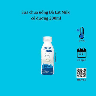 Sữa chua uống Dalat Milk Có Đường/ Dâu tây