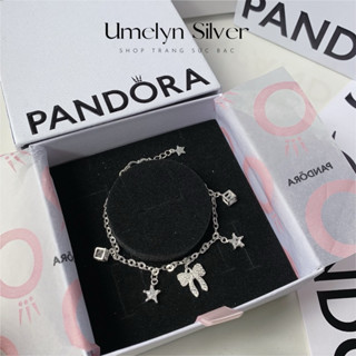 Lắc tay bạc nữ Umelyn Silver, vòng tay nơ mix charm chất liệu bạc s925 - tặng kèm Fullbox Pan