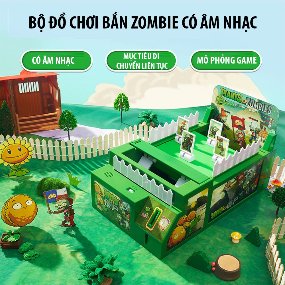 Bộ Đồ Chơi Plants Vs Zombie, Trò Chơi Bắn Zombie Vui Nhộn, Quà Tặng Dành Cho Bé