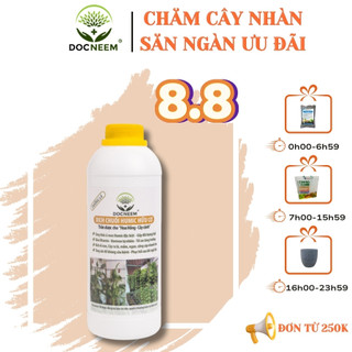 Dịch chuối Humic hữu cơ DOCNEEM, phân bón hoa hồng, lan, cây cảnh, bông to, hoa sai, đậm màu, lâu tàn, dung tích 1 lít