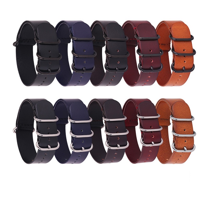 THANH LÝ Dây đồng hồ Nato, Dây đồng hồ Zulu da thật 18/20/22/24mm