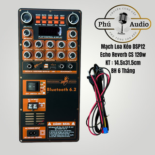 Mạch loa kéo bluetooth 14,5x31,5cm echo reverb 120w
