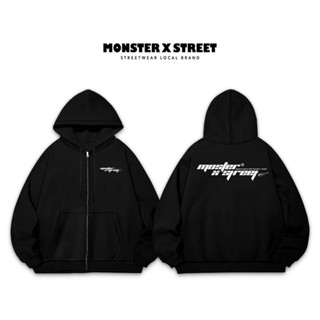 Áo Hoodie ZIP By.Space-MON Khoác Nỉ Mũ Kéo Khóa MONSTER X STREET Basic Nỉ Bông Cotton Unisex nam nữ