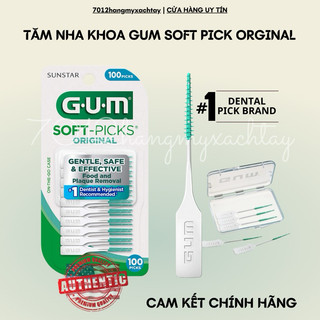 [BILL MỸ-HOẢ TỐC] Tăm xỉa răng nha khoa Gum Soft Pick Original mềm đàn hồi cao (hình thật shop chụp)