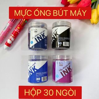  Hộp 30 Ống Mực Bút Máy Xóa Được  Bút Máy Tẩy Được 0025- Đường Kính 3.4mm 
