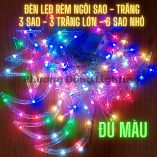  Đèn LED rèm ngôi sao trang trí 6 sao lớn 6 sao nhỏ Trang trí Noel - Lễ - Tết 