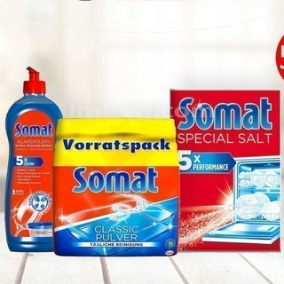 Combo bột rửa bát somat 1.2kg, muối 1.2kg, nước làm bóng 750ml