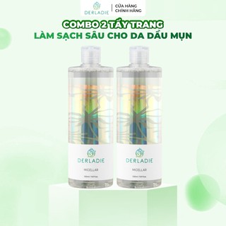 [COMBO 2] Nước tẩy trang Derladie Cleansing Water Witch Hazel làm sạch, ngừa mụn trên da 500ml
