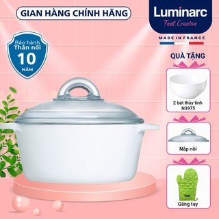 Nồi thủy tinh Luminarc Vitroline 2L C6318, dùng bếp ga, hồng ngoại, bảo hành 10 năm, sản xuất tại Pháp | Hàng chính hãng