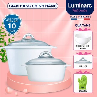 Bộ 2 nồi thủy tinh luminarc lvcf6p2, dung tích 1.5l + 3l dùng bếp ga, hồng ngoại, bảo hành 10 năm | bảo hành 2 năm