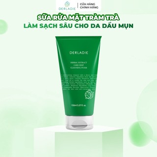 Sữa Rửa Mặt Tràm Trà Sạch Sâu, Kiềm Dầu Derladie Herbal Extract Care Deep Cleansing Foam 150ml