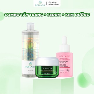 Bộ sản phẩm Tẩy trang, Serum, Kem dưỡng Derladie làm sạch, giảm mụn, thu nhỏ LCL dành cho da dầu mụn