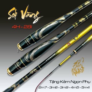 CẦN CÂU ĐƠN ĐÀI 4H SÓI VÀNG TẶNG KÈM NGỌN PHỤ ĐÁNH CÁ TỰ NHIÊN