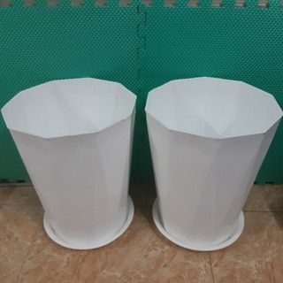 Combo 2 chậu kim cương trông cây đường kính 30cm  + 2 đĩa lót chậu cây
