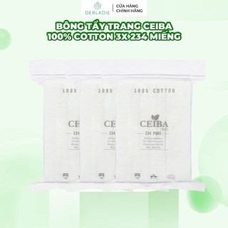 Combo 3 Bông Tẩy Trang Cotton Ceiba Siêu Tiết Kiệm Dung Dịch 234 Miếng x3