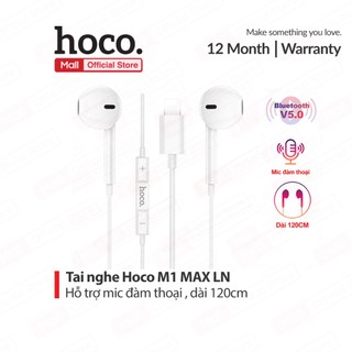  Tai nghe nhét tai kết nối Bluetooth V5.0 Hoco M1 MAX âm thanh Super Bass sử dụng Jack chân LN dùng cho ip6 7 8 10 