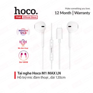 Tai nghe nhét tai Hoco M1 Max LN Bluetooth V5.0 dây TPE dùng cho ip6/7/8/10/11/12/13/14 tích hợp Microphone dài 120cm