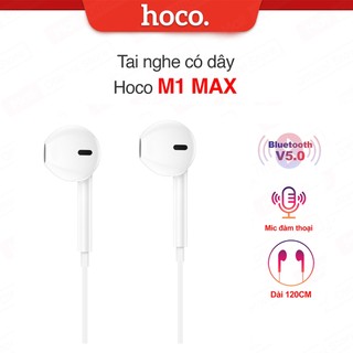  Tai nghe Hoco M1 MAX chân LN dùng cho ip6 7 8 10 11 12 13 14 nhét tai có mic kết nối Bluetooth V5.0 dài 1.2M. 