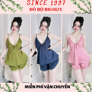 Đồ bộ bigsize đùi 2 dây cánh tiên lụa mango, since1997 pijama, đồ ngủ lụa mango