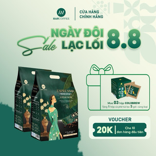 Cà phê hancoffee hòa tan đen sấy phun 50 gói 2.1g