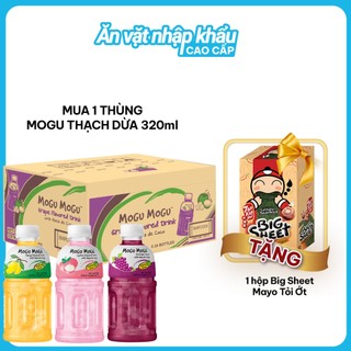 [MUA THÙNG 24 CHAI 320ML TẶNG 1 HỘP BIG SHEET] Nước Trái Cây Mogu Mogu Thạch Dừa Thái Lan