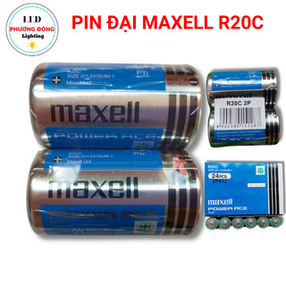 Vỉ 2 viên pin đại maxell r20c - size d / 1.5v chính hãng