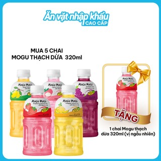 Chai nước mogu mogu 320ml thạch dừa thái lan hương vị trái cây