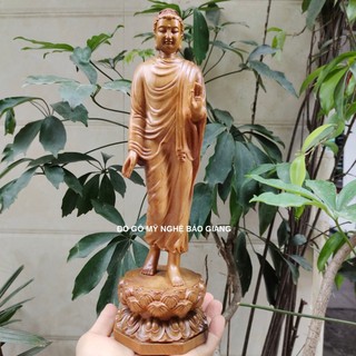 Tượng phật Thích Ca ban phước gỗ bách thơm cao 30 cm