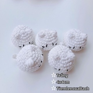Móc khóa mèo mini 4cm bằng len handmade