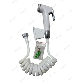 Bộ xịt vệ sinh, bộ xịt tolet dây lò xo nhựa trắng