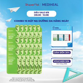 Combo 15 mặt nạ dưỡng da làm dịu nhẹ mediheal double calming water mask 20ml