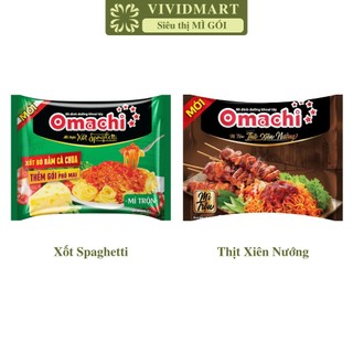 [GÓI LẺ] - MASAN - Mì gói trộn Omachi 2 vị: Spaghetti, Thịt xiên nướng (82- 91g/gói) - Omachi gói trộn, mì trộn Omachi