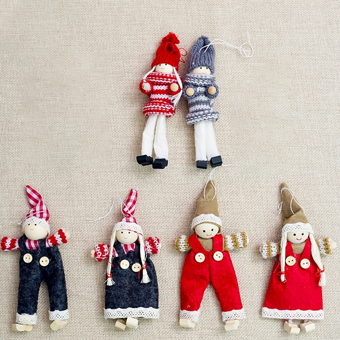 Búp Bê Cặp Đôi Xinh Xắn VB31, VB32 Treo Cây Thông Noel Phụ Kiện Trang Trí Giáng Sinh (Giá 1 bé)