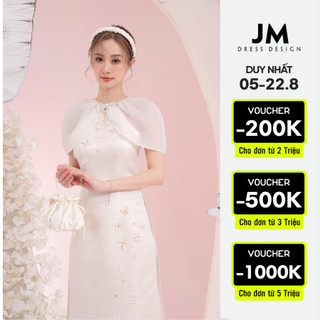 Áo dài cổ yếm thiết kế jm dress design đính hoa phối tơ 2m21.2312tf