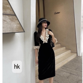 váy nhung pha ren cao cấp chỉ có mầu đỏ