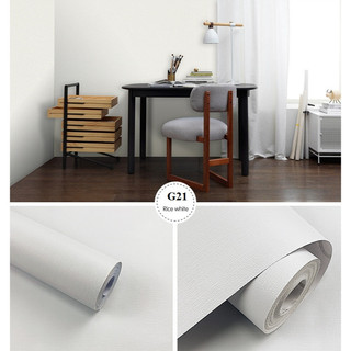 10m Giấy dán tường màu TRẮNG GẠO có sẵn keo khổ rộng 45cm