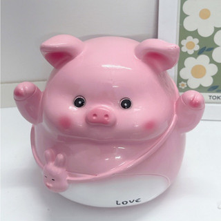 Heo đất tiết kiệm mẫu HEO ĐEO TÚI THỎ cute vô đối quà tặng, trang trí, ống nhét tiền Tiemmesoda