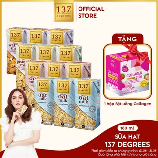 [4 LỐC TẶNG 1 HỘP BỘT UỐNG COLLAGEN DATE T10] Sữa Hạt 137 Degrees Thái Lan Không Đường, Không Đậu Nành
