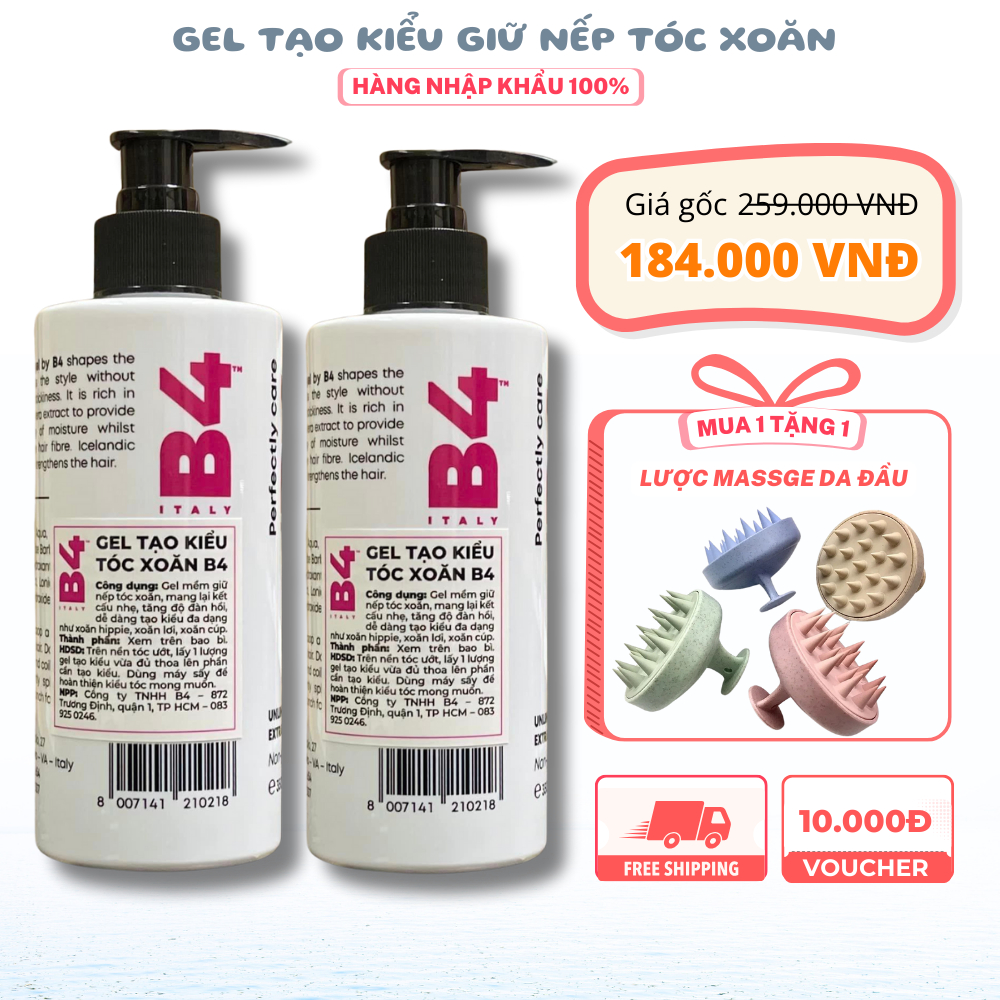 Gel bóp xoăn tạo kiểu, giữ nếp tóc xoăn hippie, xoăn xù mì xoăn lơi