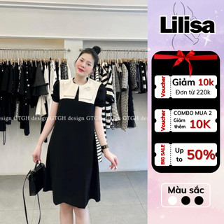 Váy bầu đẹp LILISA, đầm bầu dáng babydoll cộc tay, cổ vuông kèm tag CN siêu xinh, cực sang