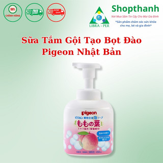 Sữa tắm gội tạo bọt đào pigeon nhật bản - chai 450ml