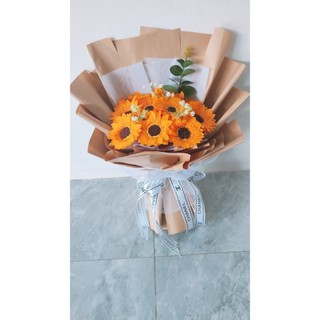 bó hoa sáp hướng dương 10 bông tuyệt đẹp bó theo yêu cầu giá hạt dẻ ạ