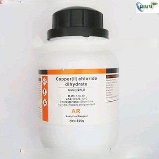 Đồng (II) clorua CuCl2 chai 500g Copper II chloride Xilong thí nghiệm
