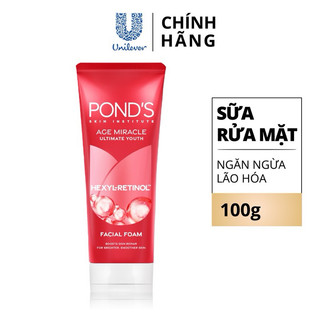 Sửa Rửa Mặt Ngăn Ngừa Lão Hóa Pond's Age Miracle 100g mẫu mới( hàng công ty)