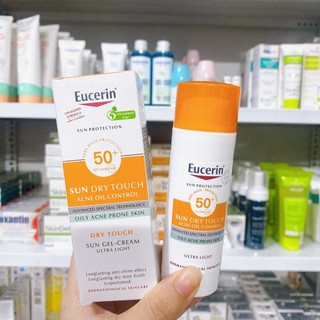 [Mã COSBAUH3 giảm 8% đơn 300K] Eucerin Kem Chống Nắng Kiểm Soát Nhờn Sun Oil Control Dry Touch SPF50+ 50ml