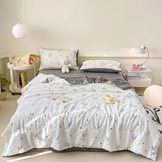 Cotton đũi chăn chần xơ đậu nành- Bộ chăn ga giường 4 món