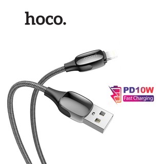 Cáp sạc tự ngắt Hoco DU05 USB to LN, sạc nhanh 2.4A, dùng cho ip6/7/8/X  có đèn LED, dài 1m