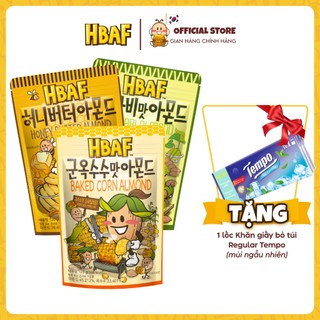 [COMBO 3 GÓI 120G TẶNG 1 LỐC GIẤY BỎ TÚI] Hạt Hạt Hạnh Nhân Tẩm Vị HBAF Hàn Quốc Các Vị (Gói 120g)