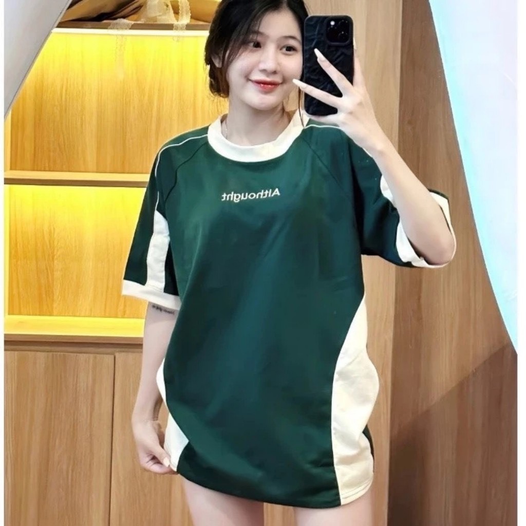 Áo thun tay lỡ form rộng unisex ALTHOUGH, Áo phông nam nữ form rộng